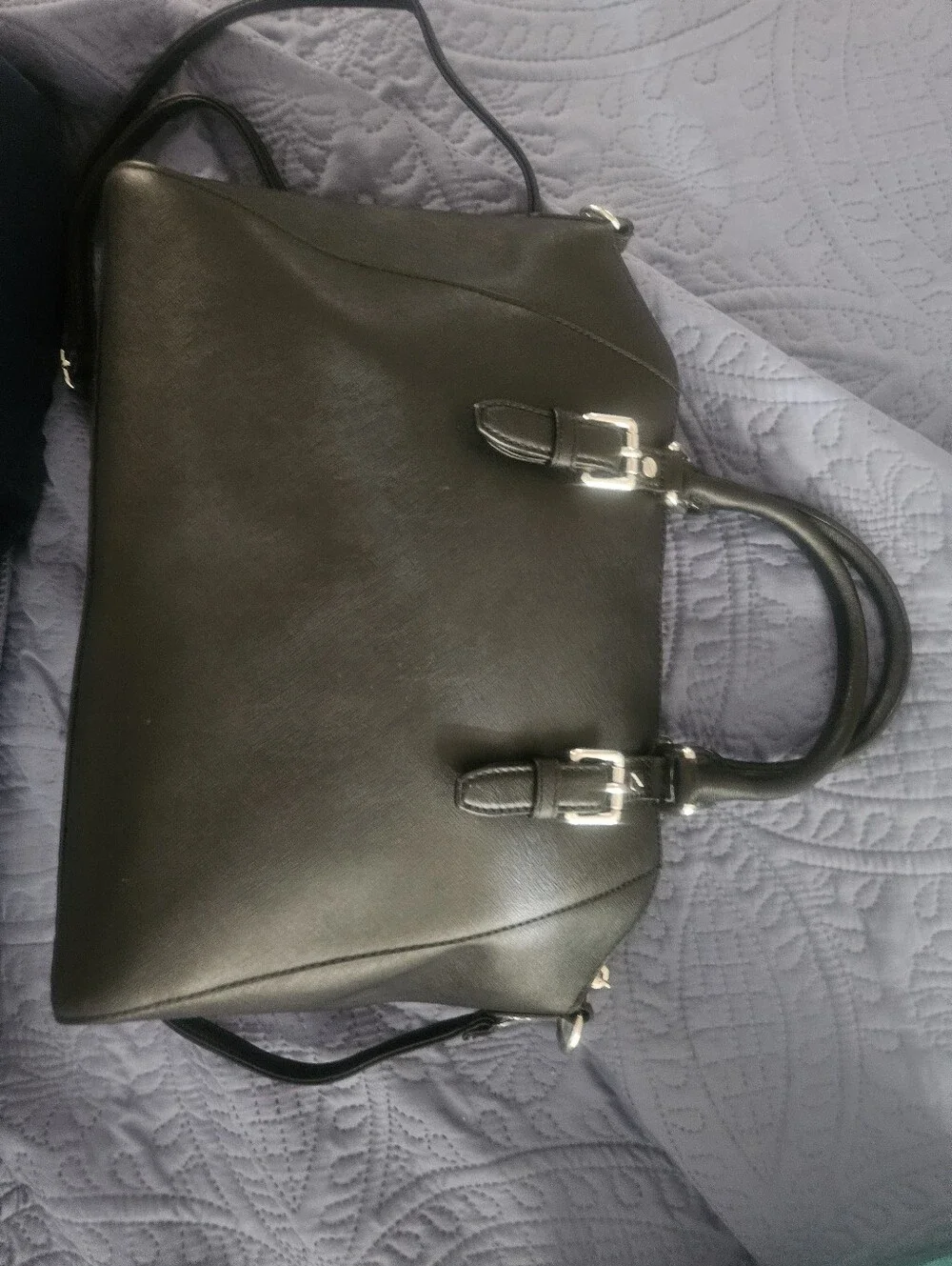 Michael Kors Ciara Large Black Saffiano Leather Satchel Handbag
